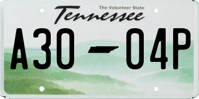 TN license plate A3004P