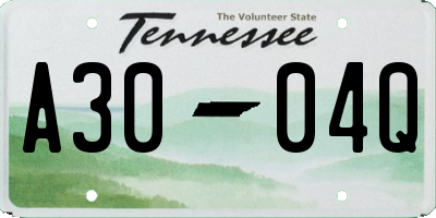 TN license plate A3004Q