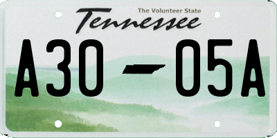 TN license plate A3005A