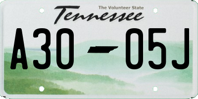 TN license plate A3005J