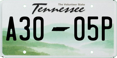 TN license plate A3005P