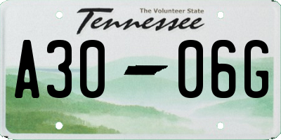 TN license plate A3006G