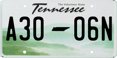TN license plate A3006N