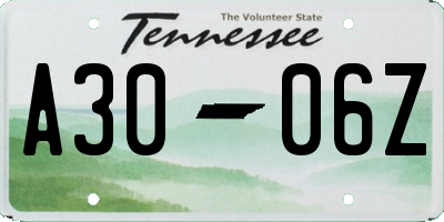 TN license plate A3006Z