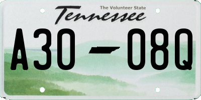 TN license plate A3008Q