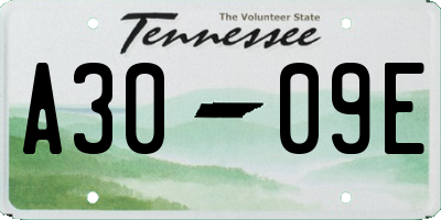 TN license plate A3009E