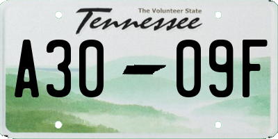 TN license plate A3009F