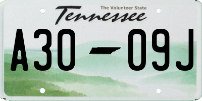 TN license plate A3009J