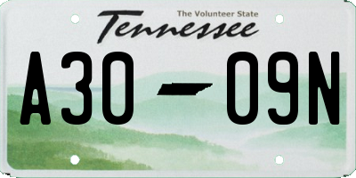 TN license plate A3009N