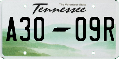 TN license plate A3009R