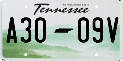 TN license plate A3009V
