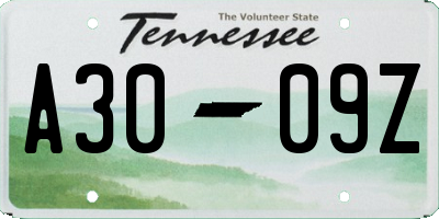 TN license plate A3009Z
