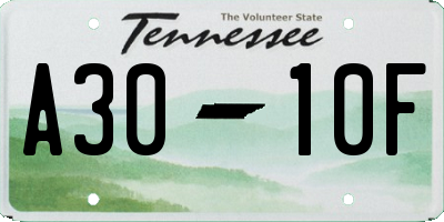 TN license plate A3010F