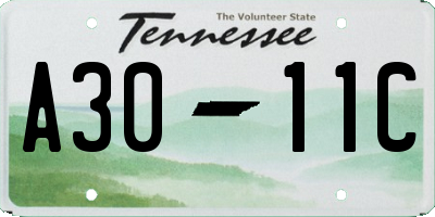 TN license plate A3011C