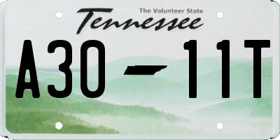 TN license plate A3011T