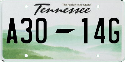 TN license plate A3014G