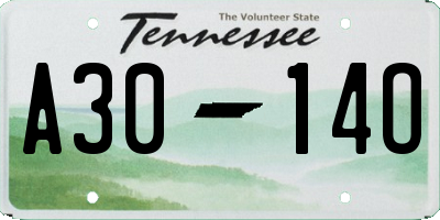 TN license plate A3014O