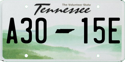 TN license plate A3015E