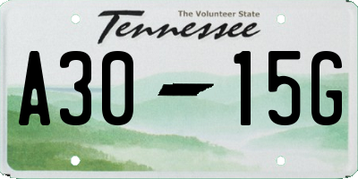 TN license plate A3015G