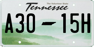 TN license plate A3015H