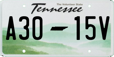 TN license plate A3015V