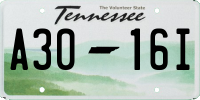 TN license plate A3016I