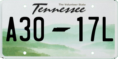 TN license plate A3017L