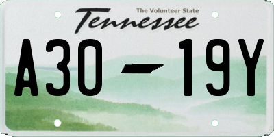 TN license plate A3019Y
