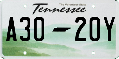 TN license plate A3020Y
