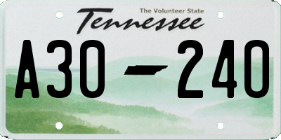 TN license plate A3024O