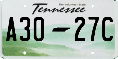 TN license plate A3027C