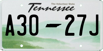 TN license plate A3027J