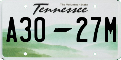 TN license plate A3027M