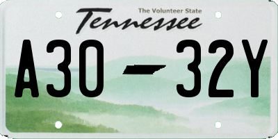 TN license plate A3032Y