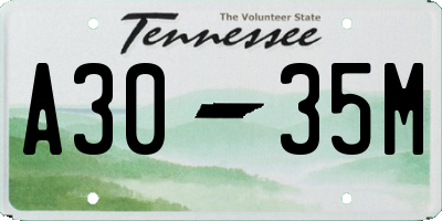 TN license plate A3035M