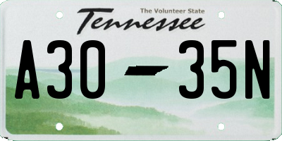 TN license plate A3035N