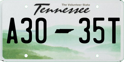 TN license plate A3035T