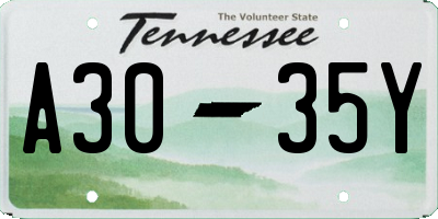 TN license plate A3035Y