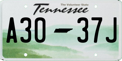 TN license plate A3037J