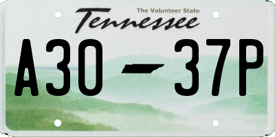 TN license plate A3037P