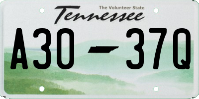 TN license plate A3037Q