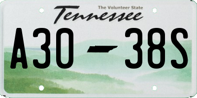 TN license plate A3038S