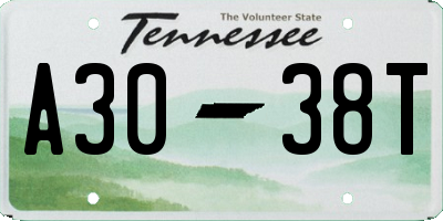 TN license plate A3038T