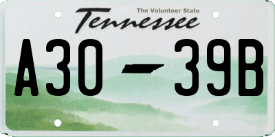 TN license plate A3039B