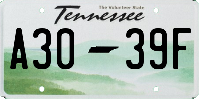 TN license plate A3039F