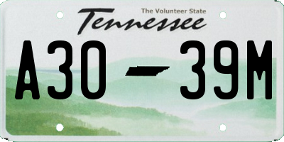 TN license plate A3039M