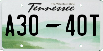 TN license plate A3040T
