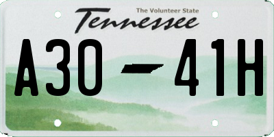 TN license plate A3041H
