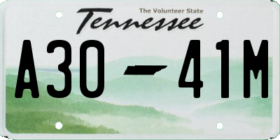 TN license plate A3041M