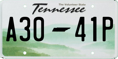 TN license plate A3041P